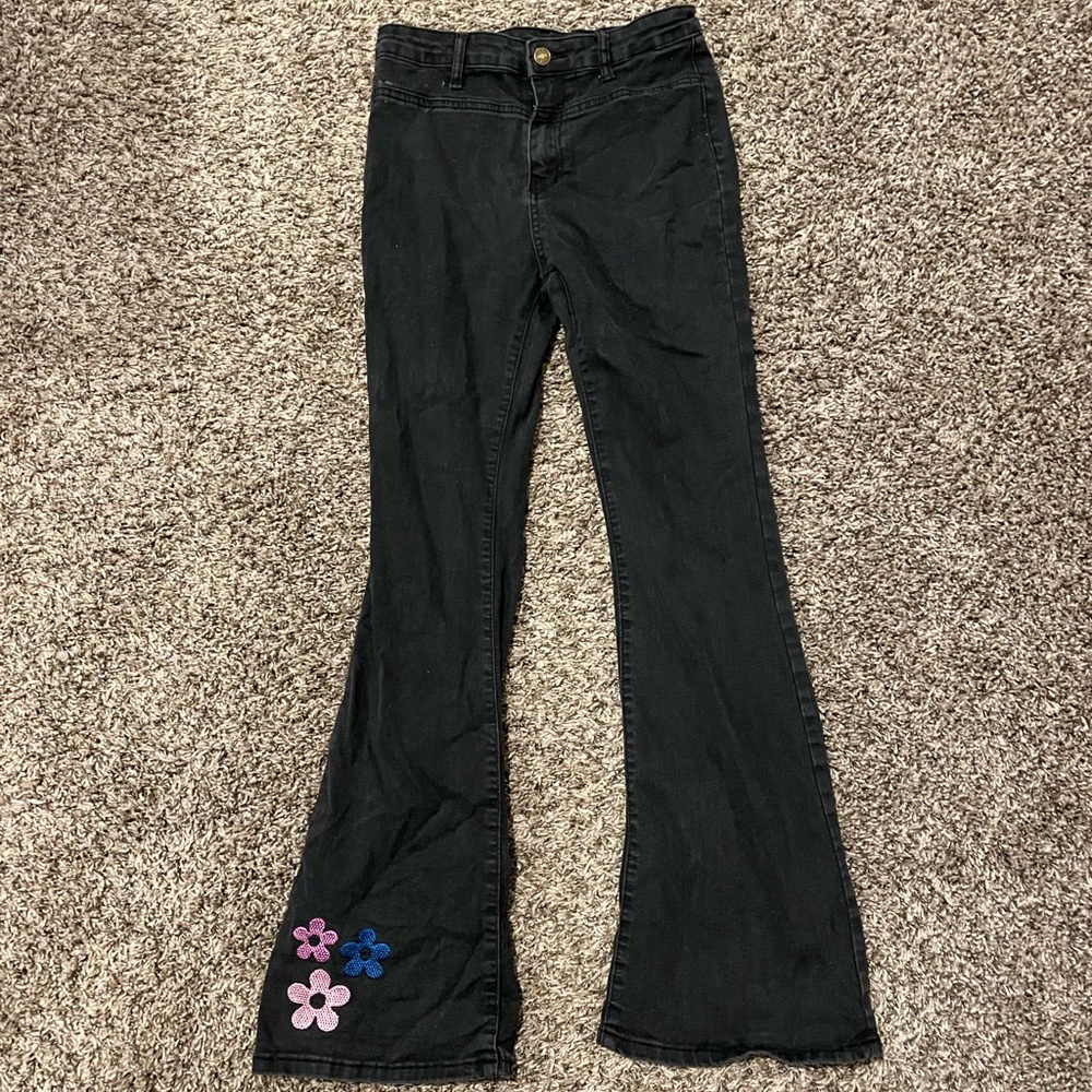 Black flare pants